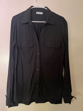 Jessica | Seersucker Equestrian Button-Down Shirt | Black